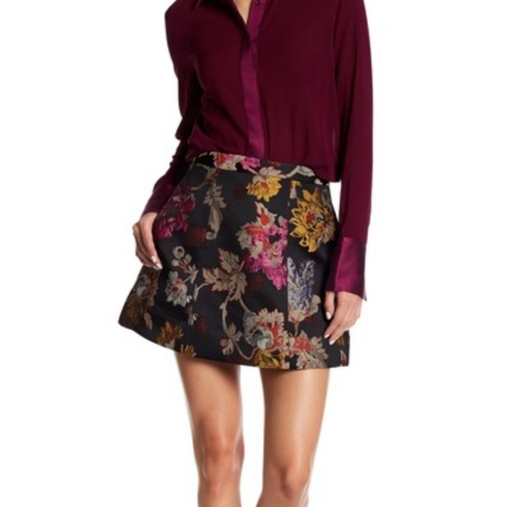 Alice + Olivia Loran Embroidered A-line Skirt sz 6